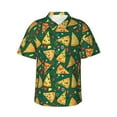 thumbnail image 1 of Balery Pizza Camisas hawaianas de manga corta para hombre, camisas playeras de corte holgado, camisas de vacaciones con botones,X-Large, 1 of 7