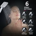 thumbnail image 3 of 6 Spray Settings High Pressure Handheld Shower Head Massage Spa Detach With Hose, 3 of 7