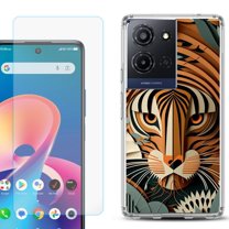 Phone Case for TCL K33 5G, with Screen Protector, by OneToughShield - Tiger Art