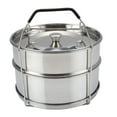 thumbnail image 2 of Kitchen Two Tier Stackable Steamer Insert Pans Stainless Steel Electric Pressure Cooker Cooking Insert, 2 of 7