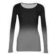 thumbnail image 4 of BDPORKAS Womens Long Sleeve Stretch Crewneck Ribbed T-Shirt Fitted Casual Basic Tops, 4 of 6