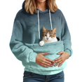 thumbnail image 3 of Oversized Hoodie With Dog Pouch Fleece Sharpa Pet Hoodies Carrier Large Pocket Hooded Sweatshirt For Puppy Dogs Holder Turquoise S, 3 of 6