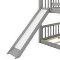thumbnail image 5 of Harper & Bright Designs Floor Bunk Beds, Full Over Full Bunk Bed with Convertible Slide, Wooden Low Bunk Bed Frame for Bedroom, Gray, 5 of 11