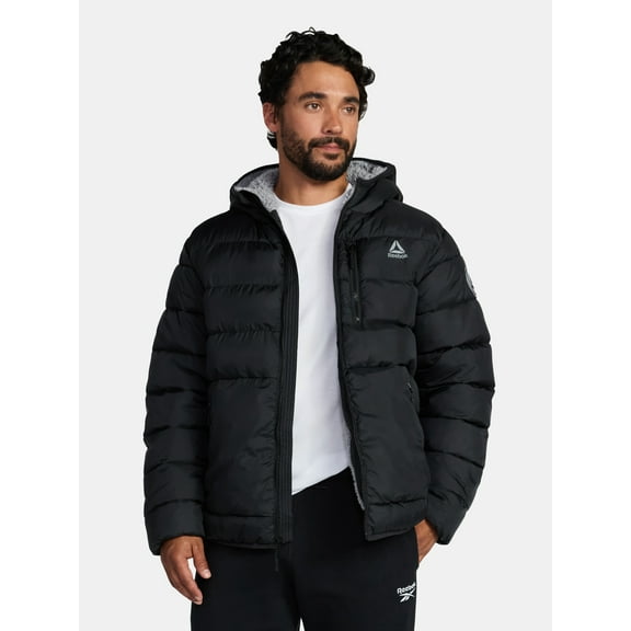 Reebok Men and Big Men's Puffer Coat with Hood, Heavyweight, Sizes S-3XL