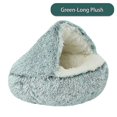thumbnail image 1 of Nuevo 2 en 1 cueva con capucha invierno gato caliente cama para perros redondo suave largo Casa de perro de felpa cama para perros pequeños perrera gatos nido para mascotas, 1 of 4