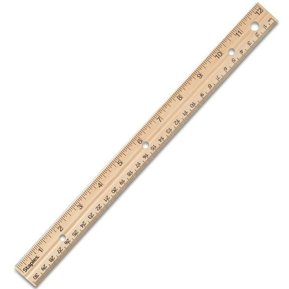 Staples 12" Wooden Ruler Imperial/Metric (51891) 2773009