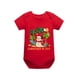 thumbnail image 3 of Pijamas familiares navideños a juego Navidad en julio Conjuntos de pijamas cortos rojos y negros de muñeco de nieve, 3 of 3