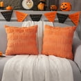 thumbnail image 6 of Tosleo Fall Throw Pillow Covers 18x18 Set of 2 Orange Pumpkin Decorative Pillow Cases Farmhouse Thanksgiving Plush Faux Fur Cushion Covers for Couch Sofa Bed, 6 of 8