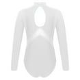 thumbnail image 4 of Sxiwei Kids Girls Rhinestones Mock Neck Figure Ice Skating Ballet Dance Leotard Bodysuit Long Sleeve White 12, 4 of 7