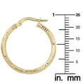 thumbnail image 3 of KoolJewelry 10k Yellow Gold 2x20mm Textured Round Hoop Earrings, 3 of 4