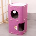 thumbnail image 1 of Casa de escalada de fieltro para gatos, árbol de escalada portátil, suministros para mascotas, túnel de actividades, estable, para dormir, rascar, violeta de 2 capas, 1 of 10