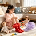 thumbnail image 6 of TELOLY 3Pairs Kids Socks,1-3 Years Old Ruffle Socks,Combed Cotton Lace Socks,Combination2, 6 of 7