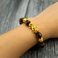 thumbnail image 3 of Pulsera valiente con mantra de seis caracteres, transferencia 3D, pulsera Piccolo de oro duro, drenaje, 3 of 4