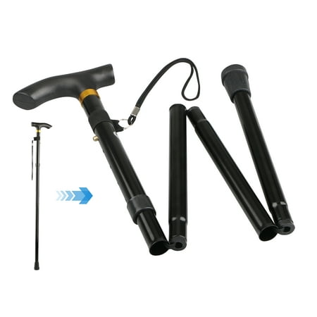 Portable Matellic Telescopic Walking Stick for Hiking Foldable Adjustable Climbing