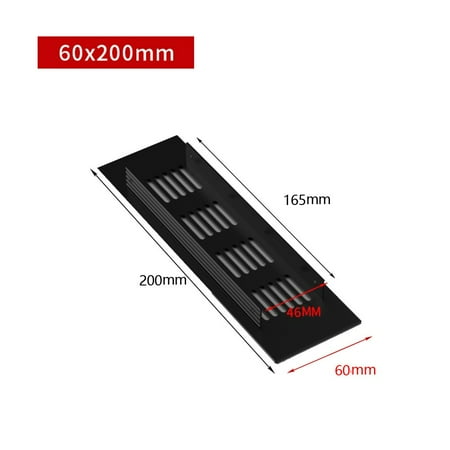 

Fule 60mm Aluminium Rectangular Cabinet Wardrobe Air Vent Grille Ventilation-Cover