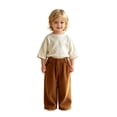 thumbnail image 2 of Angala Infant Boys Active Pants Wide Leg With Pockets Fall Casual Boys Baggy Pants Size 18-24 Months Coffee, 2 of 7