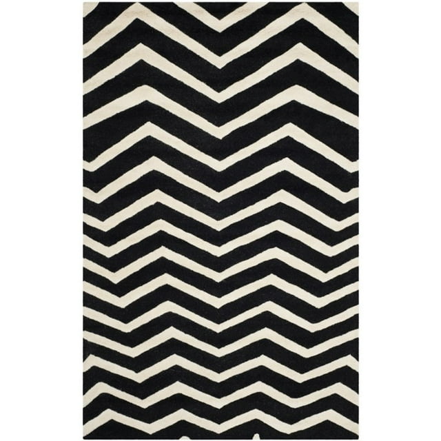 Safavieh Cambridge 5' X 8' Hand Tufted Wool Rug in Black and Ivory
