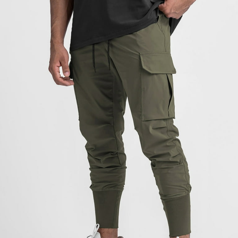 YoungLA Gym Joggers for Men, Skinny Tapered Cargo