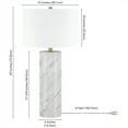 thumbnail image 4 of Evelyn&Zoe Elise 30" Tall Table Lamp with Fabric Shade, Marble/Brass/White, 4 of 6