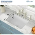 thumbnail image 3 of Sarlai 27 Inch White Undermount Sink Fireclay 27x19 Inch White Kitchen Sink Dual Drop in & Undermount Kitchen Sinks Single Bowl Deep Porcelain Ceramic Basin, 3 of 9