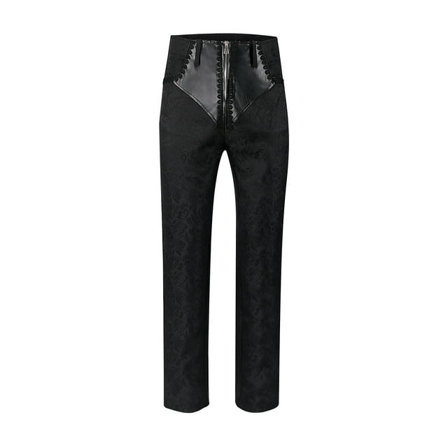 RKSTN Pants for Men Fall Gothic Pants Medieval Steampunk Retro Stage Performance Style Slim Button Trousers Loose Trousers Straight Leg Pants