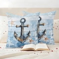 thumbnail image 3 of Outdoor Pillow Covers Nautical Anchor Starfish Coral Waterproof Pillow Cases 24x24 Set of 2, Summer Coastal Nautical Theme Throw Pillow Cover Pillowcase for Patio Balcony Couch Garden, 3 of 9