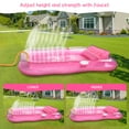 thumbnail image 5 of Inflatable Tanning Pool Lounger Float with Sprinkler, 81" x 52" Pool Floats Adult with Pillow, all in one Suntan Tub Raft Floatie with Drink Holder Sunbathing Water Lounge (Clear Pink), 5 of 5
