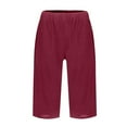 thumbnail image 6 of frariair ​Lightweight Wide Leg Capri Pants For Women High Waisted Drawstring Casual Beach Trousers With Functional Side Pockets​ Red, 6 of 6
