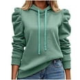 thumbnail image 3 of Fznquz Blue Oversized Hoodies for Women Plain Puff Sleeve Sweatshirt Dressy Trendy Casual Winter Clothes, 3 of 5