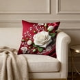 thumbnail image 4 of Yhmxh White Roses Throw Pillow Covers 18x18 Inch Floral Cushion Cases for Bedroom or Living Room, Romantic Rose Decorative Pillowcases Sofa Cushion Covers for Elegant Home Decor, 4 of 6