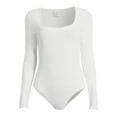 thumbnail image 5 of Belle du Jour Juniors Ribbed Square Neck Bodysuit, Sizes XS-XL, 5 of 5