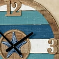 thumbnail image 4 of La Mer Coastal Wooden Plank Wall Clock Blue 24 Inches Diameter, 4 of 5