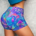 thumbnail image 4 of Magic Mushrooms Hippie Boho Ttrippy Workout Shorts For Women Scrunch Butt Lifting Yoga Gym Seamless Booty Biker Shorts Small, 4 of 9