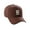 Brown, variant on Daxton Structured Baseball Hat Cap Curved Visor Old English Font Alphabet A to Z, Black Hat White V