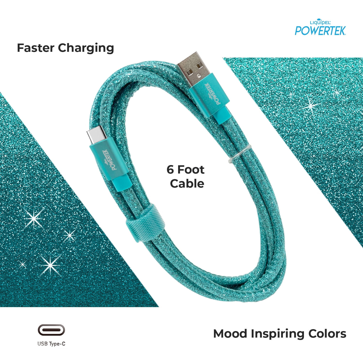Liquipel Powertek Glitter Type C Cable