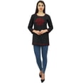 thumbnail image 4 of Phagun Women's Full Sleeve Black Embroidered Cotton Tunic Shirts Ethnic Top-20, 4 of 10