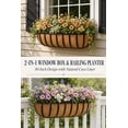 thumbnail image 3 of Y&M 24" Black Metal Horse Trough Window Box Planter with Coco Liner, 4 Pack, 3 of 10