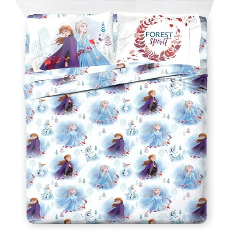 Disney Frozen Forest Spirit 7 Piece Full Size Kids Bed Set with Shams