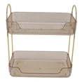 thumbnail image 1 of Double Layer Makeup Stand Large Capacity Tidy Storage, 2 Tier Makeup Shelf Organizer with Simple Appearance, Fine Workmanship for Brushes Eyeshadow Jewelry, 1 of 7