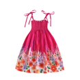 thumbnail image 2 of Spazoro Little & Big Girls Princess Dress, Floral Print Sleeveless 2025 New Style Crew Neck Summer Dresses for Child Girls Red Size 8 T, 2 of 3
