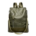 thumbnail image 4 of Bolsa Mochila de cuero Mochila de viaje de hombro antirrobo de PU suave retro (verde) Likrtyny  Para Estrenar, 4 of 8