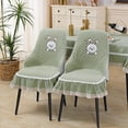 thumbnail image 4 of Billuyoard Cojín de asiento de conejo con funda europea para silla de comedor, funda curva, cojín de asiento con almohadilla integrada de Cubiertas para muebles de jardín verde, 4 of 6