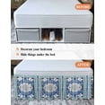 thumbnail image 7 of Blue Boho Wrap Around Bed Skirts for King Bed 18" Drop,Bed Skirt with Adjustable Elastic Belt Dust Ruffle Bed Valance for Bedroom Hotel Farmhouse Bohemian Medallion Oriental Flower Bed Frame Cover, 7 of 7