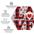 thumbnail image 4 of Pofeuu Buffalo Plaid Love And Gnome Print Leather Coasters Set of 6, Round Cups Mugs Mat Pad for Home Kitchen Heat Resistant Drink Coasters,Hexagon, 4 of 7