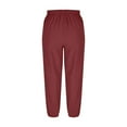 thumbnail image 3 of WSBDENLK Women's Fashion Solid Pockets Drawstring Casual Pant Elastic Waist Pants, 3 of 4