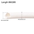 thumbnail image 2 of Split Wire Loom Tubing PE Corrugated Pipe Conduit 8M/26ft Length 14.3x18.5mm White for Wire Cable, 2 of 5