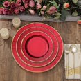 thumbnail image 5 of Balsa Circle 25 Burgundy 13" Round Disposable Paper Charger Plates Metallic Trim Party Tableware, 5 of 8