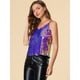 thumbnail image 2 of INSPIRE CHIC Camisola Brillante Con Lentejuelas Del Día De San Patricio Para Mujer Club Party Sparkle Cami Top Azul púrpura XL, 2 of 6