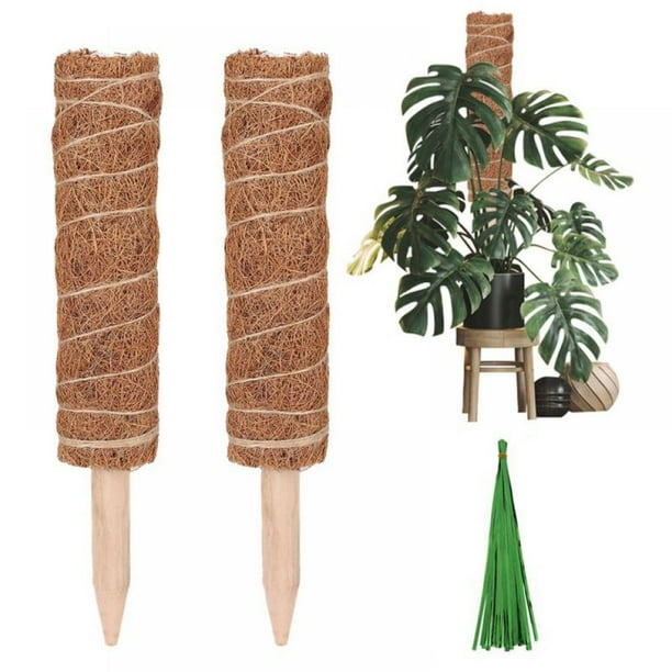 2 PCS 12" Plant Support Totem Pole, Coir Moss Stick Stake, Coir Moss