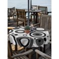 thumbnail image 2 of Outdoor Tablecloth with Umbrella Hole for Patio/Picnic/Party/Camping, Black Grey Abstract Waterproof Table Cloth Round Cover Washable, Modern Geometric Polka Dot (Dia 60"), 2 of 8